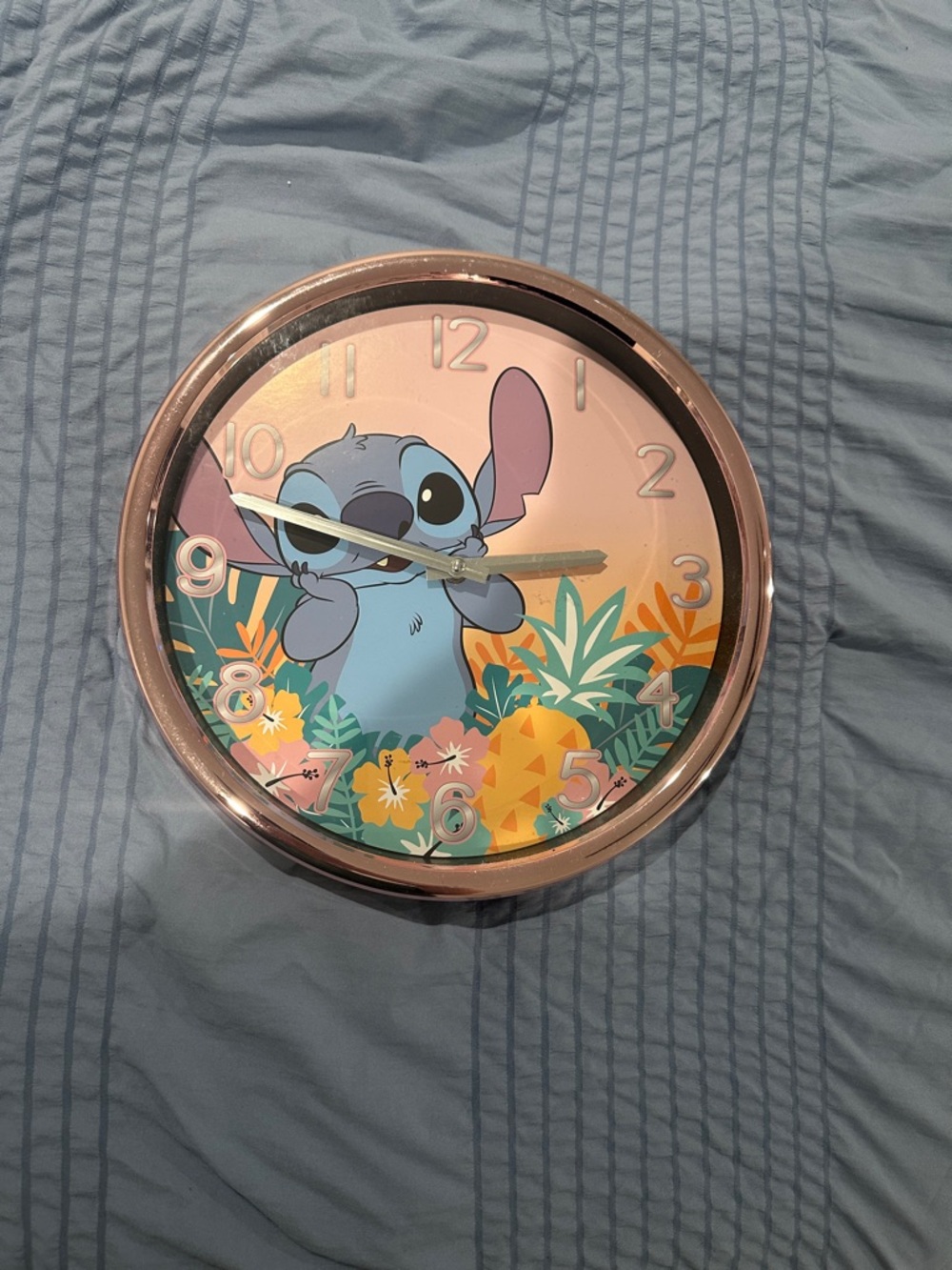 Disney Stitch Tropical Pink and Blue Wall Clock